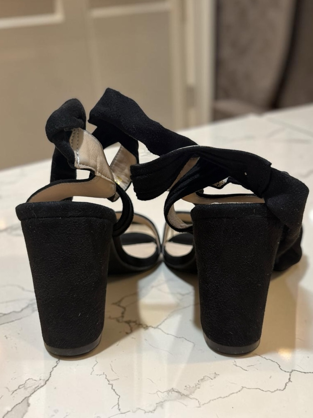 Allegra K Velvet Block Heels - Picture 4 of 11